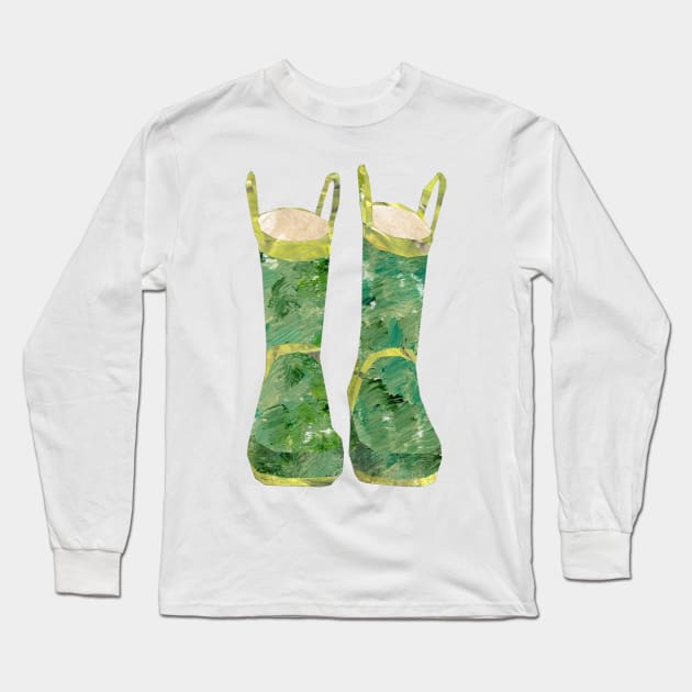 Wellington Boots Long Sleeve T-Shirt by Babban Gaelg